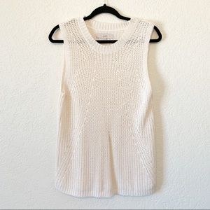 Loft Ivory Knit Tank Top Sweater